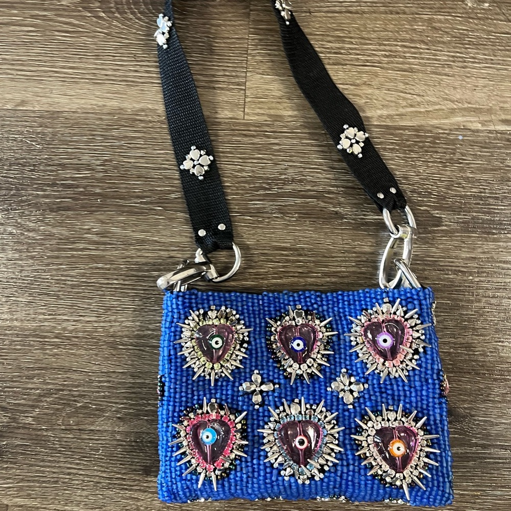 Handmade beaded purse by artists Sara Molano and Camila Meucci.